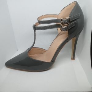 Journee collection shiny T strap high heel